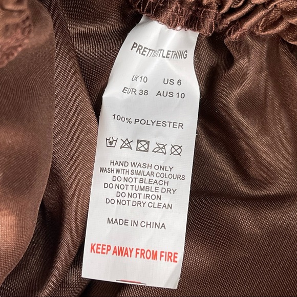 🌟SOLD PRETTYLITTLETHING Chocolate high neck underwire detail ruched midi 6 NEW - Picture 14 of 15